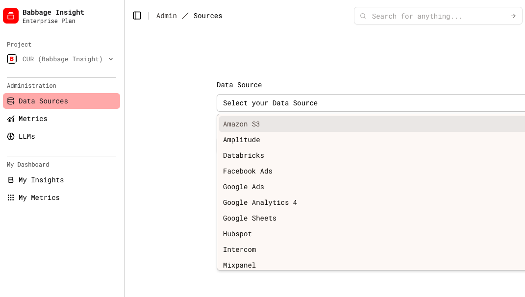 Babbage Insight's Dashboard